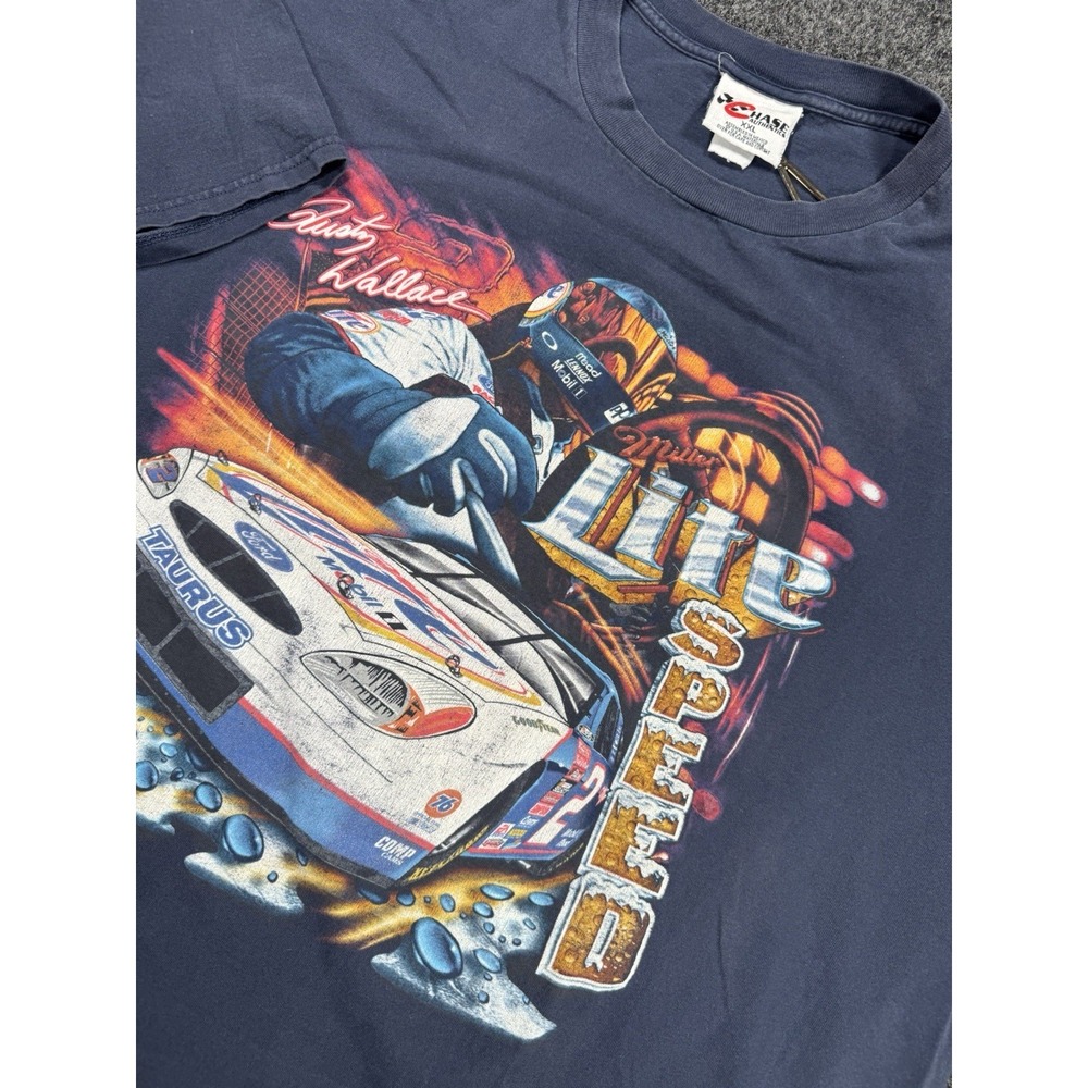 VTG Rusty Wallace Miller Lite NASCAR T Shirt Chase Authentics XXL